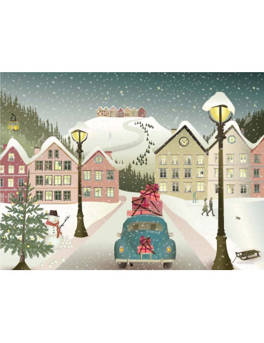 Vissevasse Plakat, Let it snow, Papir, B40 cm, H30 cm