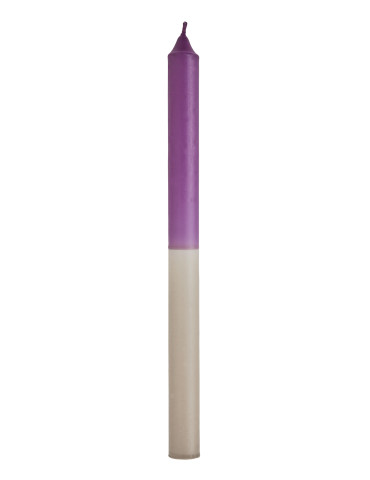 Madam Stoltz 2-farvet lys, purple/taupe, paraffin, H29,5 cm
