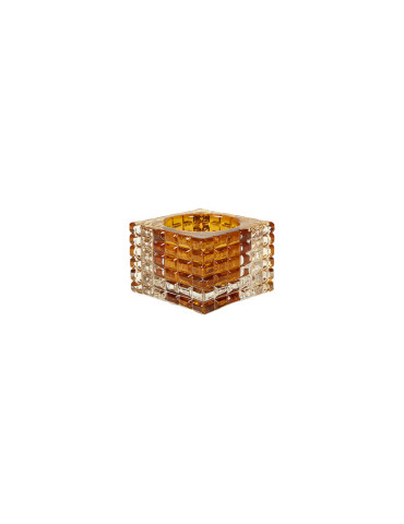 Speedtsberg Zoe fyrfadsstage, glas, amber, H5 cm, B8 cm