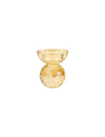 Speedtsberg Cleo fyrfadsstage, krystal, amber, H12 cm, Ø7 cm