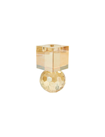 Speedtsberg Cleo fyrfadsstage, krystal, amber, H12, Ø7 cm