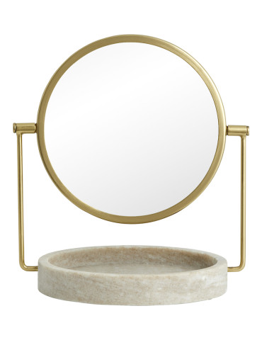 Nordal Haja bordspejl, marmor/metal, H28,5 cm, L25,5 cm