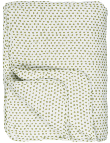 Ib Laursen Quilt med grønne prikker, bomuld, L180 cm, B130 cm