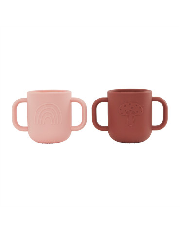 OYOY Living Design Kappu cup, 2-pak, coral/nutmeg, silikone, H11 cm, B7,5 cm